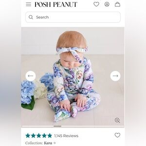 Posh Peanut Kara Ruffle Zippered Footie size 3-6m NWTiB